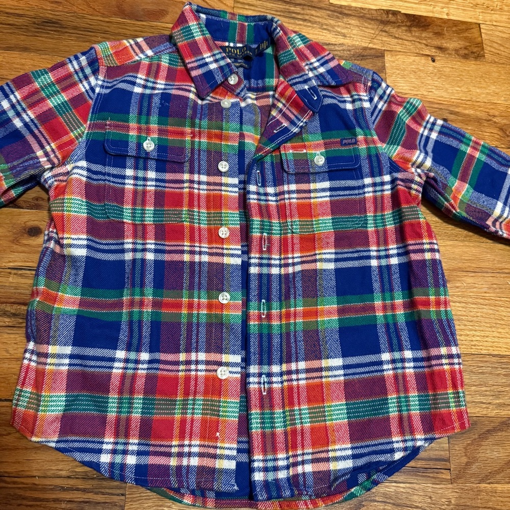Authentic Polo Ralph Lauren plaid button up. Size 4/4T